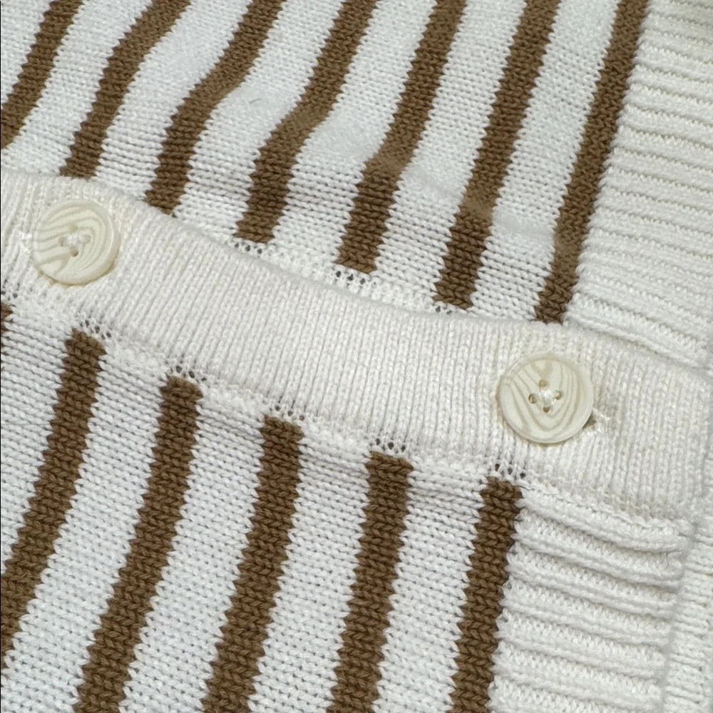Croft & Barrow Brown and Cream Striped Knit Vest - Picture 4 of 4